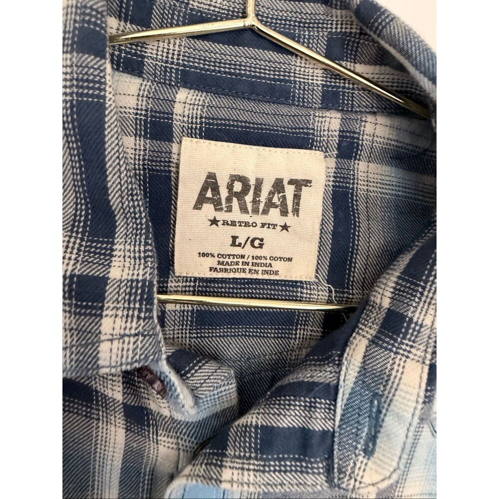 ARIAT Retro Fit Western Cowgirl Plaid Button Down Women's Shirt Size Large - Picture 2 of 8